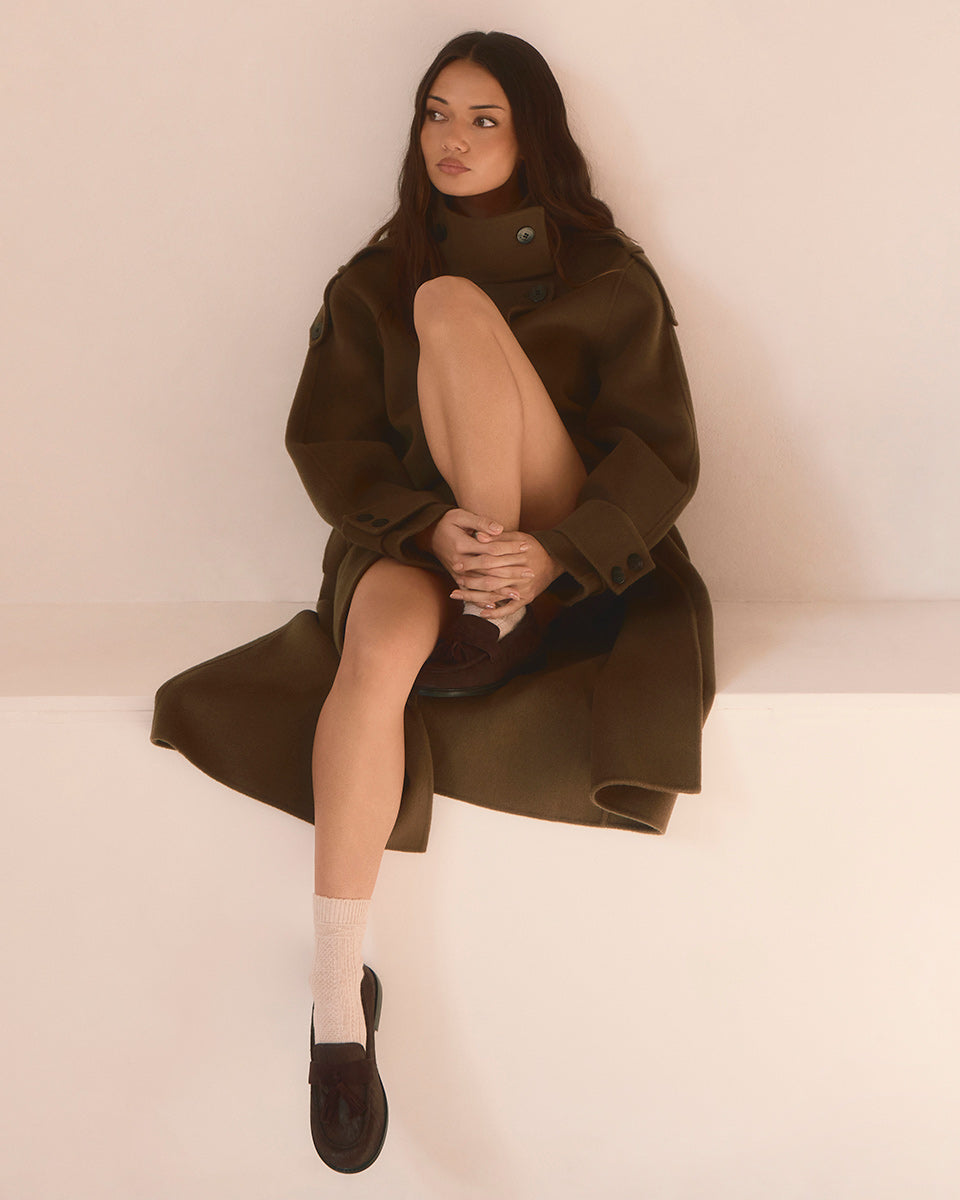 Evelyn Chocolate Hair-on Leather Loafer