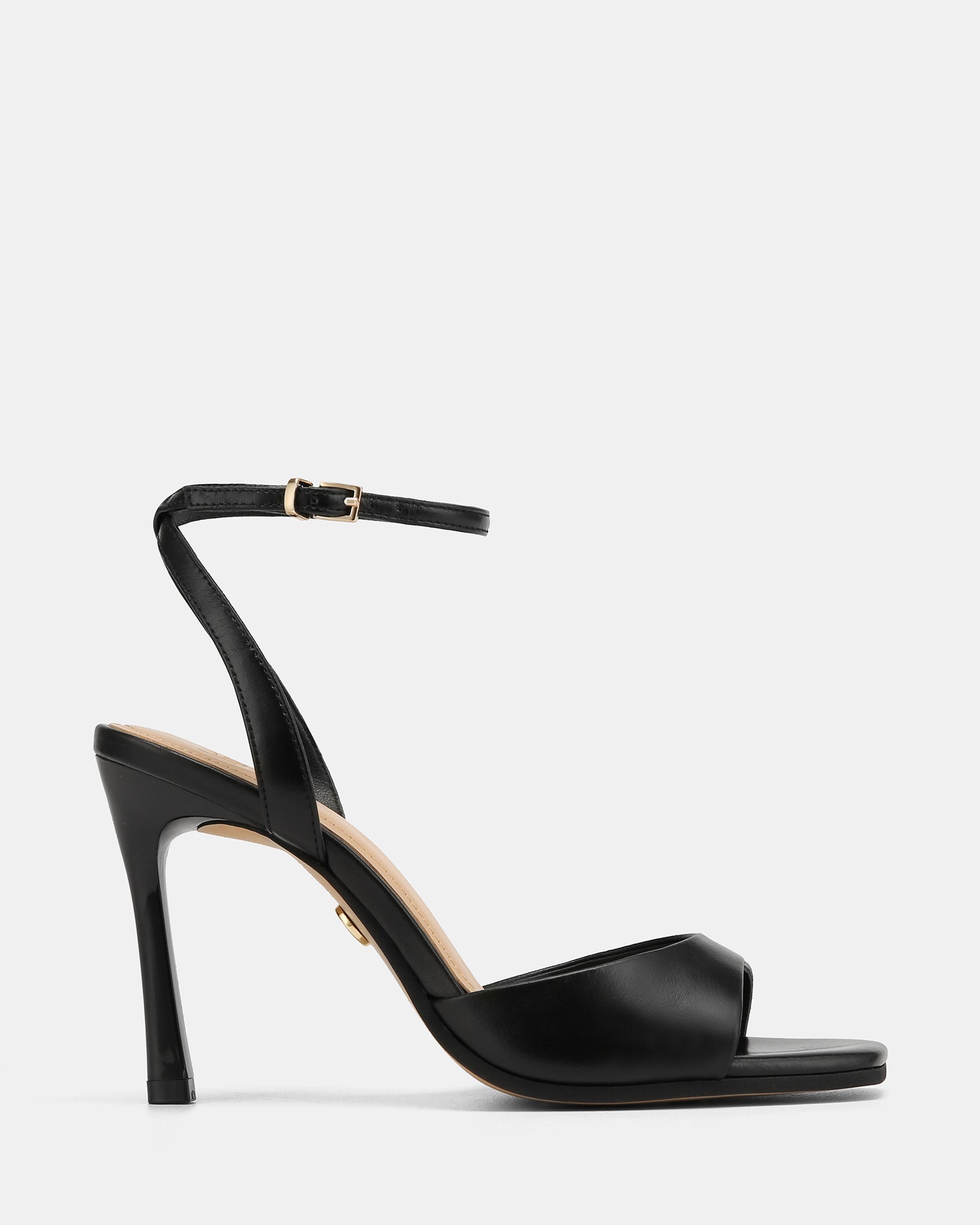 Xandy Black Leather High Heels