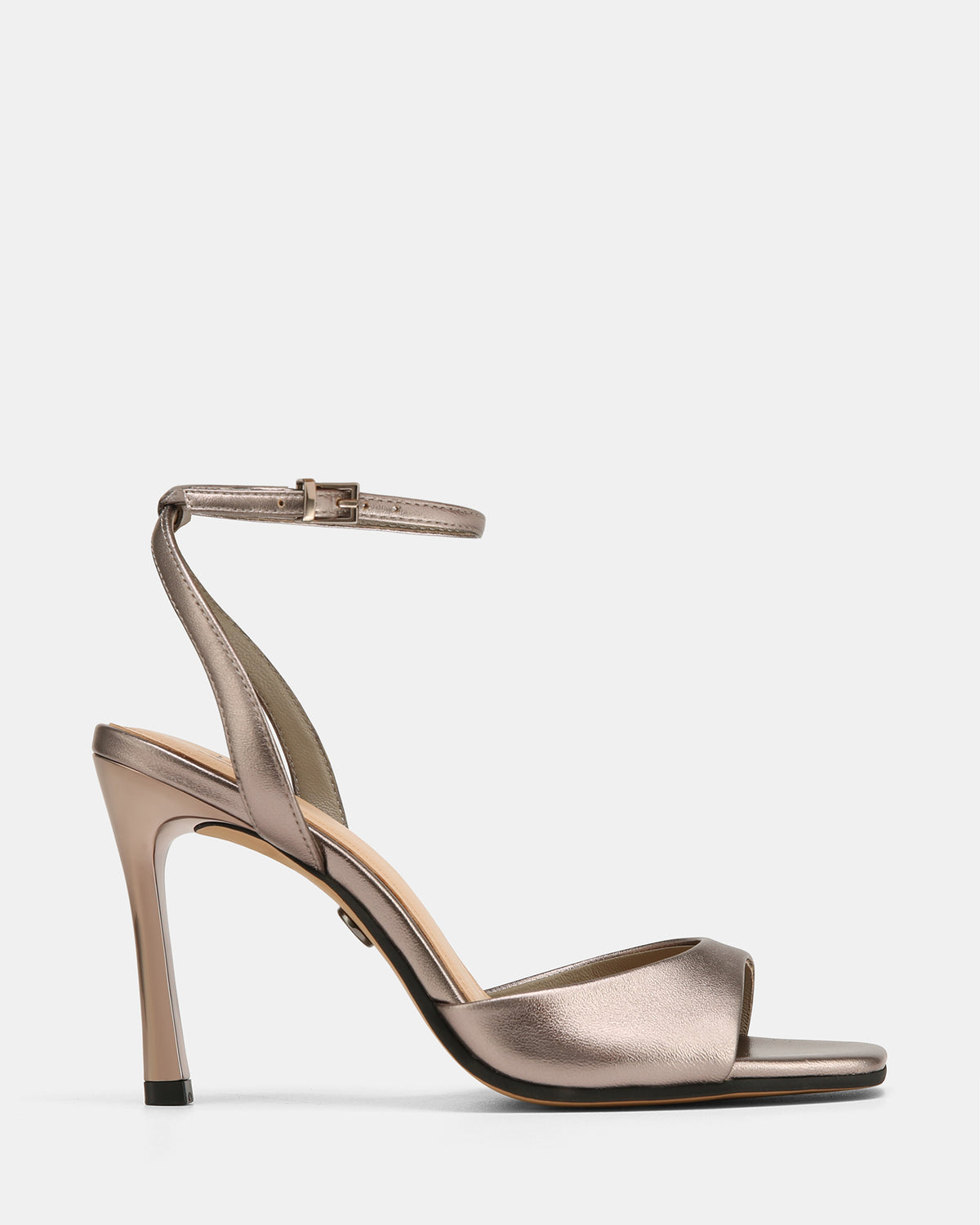 Xandy Pewter Metallic Leather High Heels