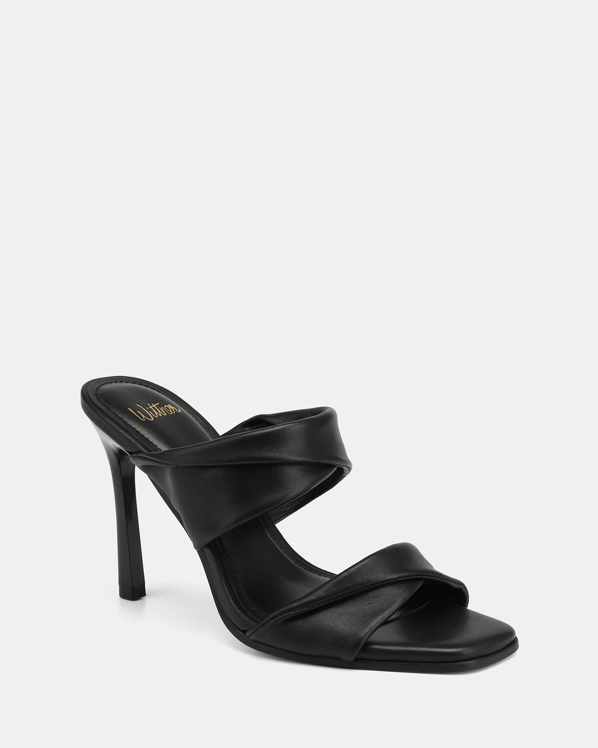 XIA HIGH SANDALS BLACK LEATHER