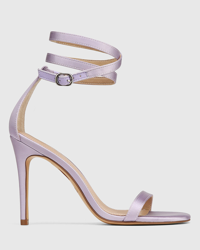 Yardena Mauve Recycled Satin Stiletto Heel Sandal