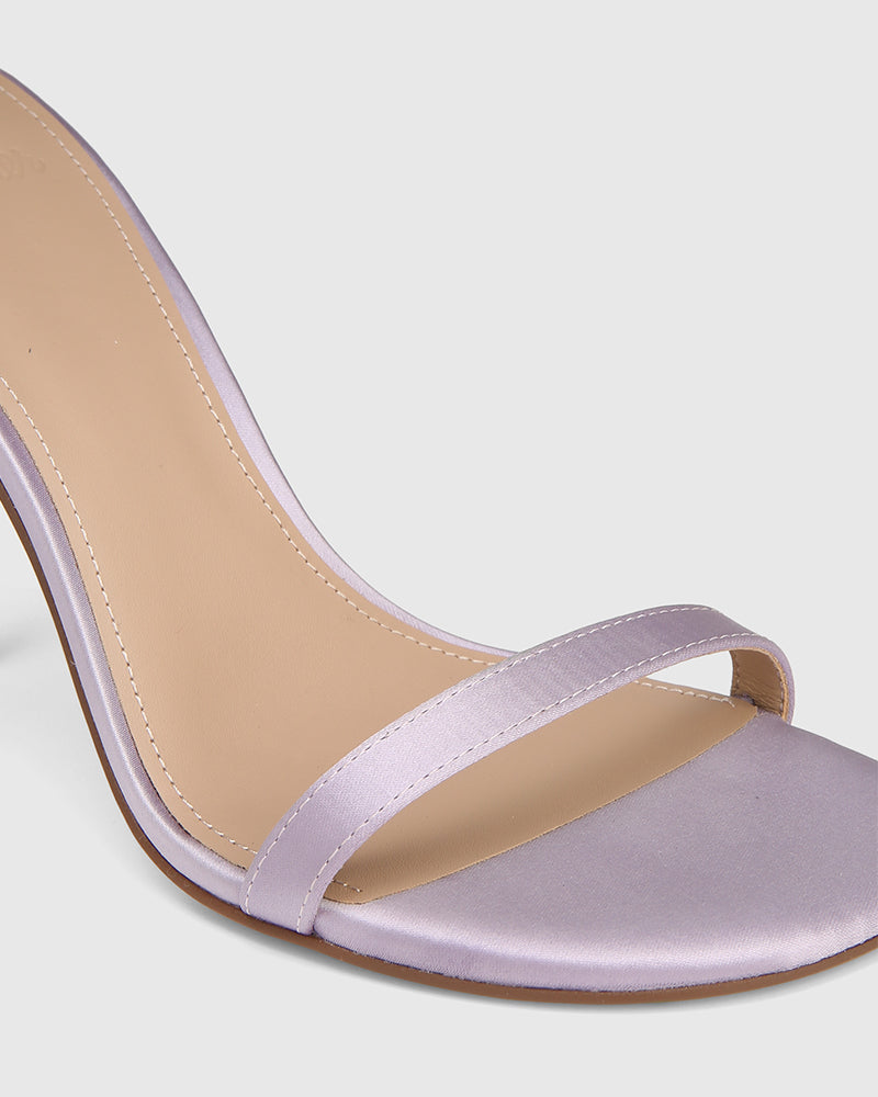 Yardena Mauve Recycled Satin Stiletto Heel Sandal