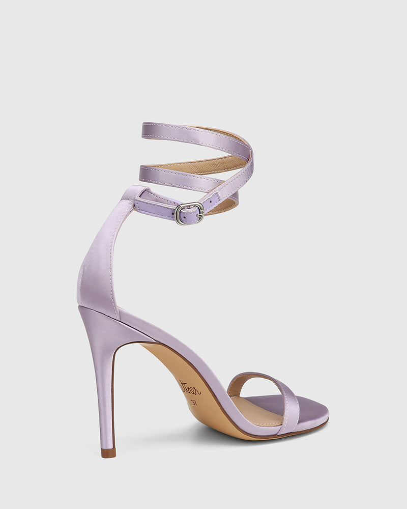 Yardena Mauve Recycled Satin Stiletto Heel Sandal