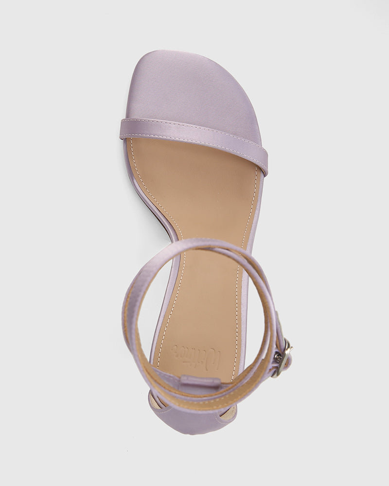 Yardena Mauve Recycled Satin Stiletto Heel Sandal