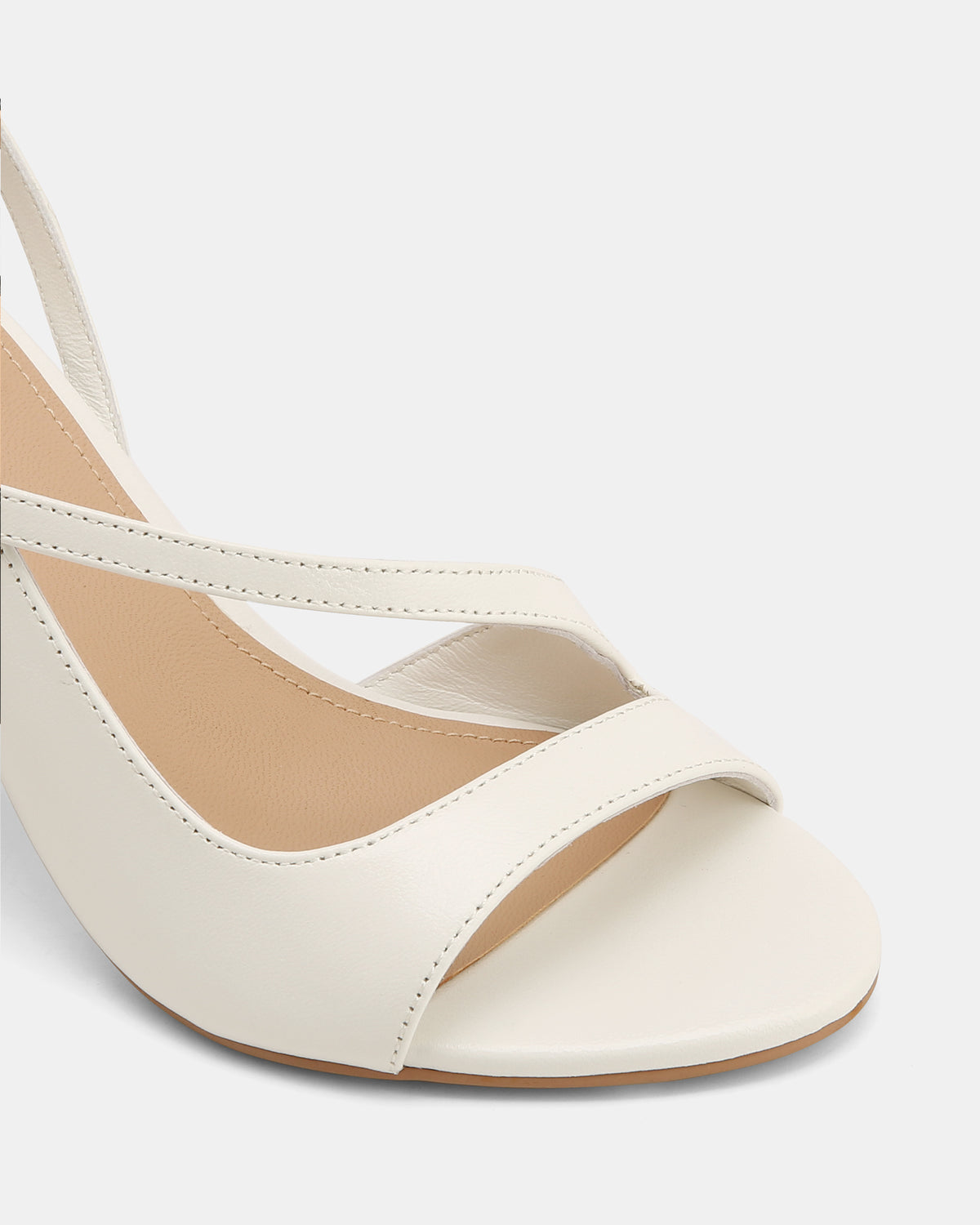 Yen White Leather High Heels