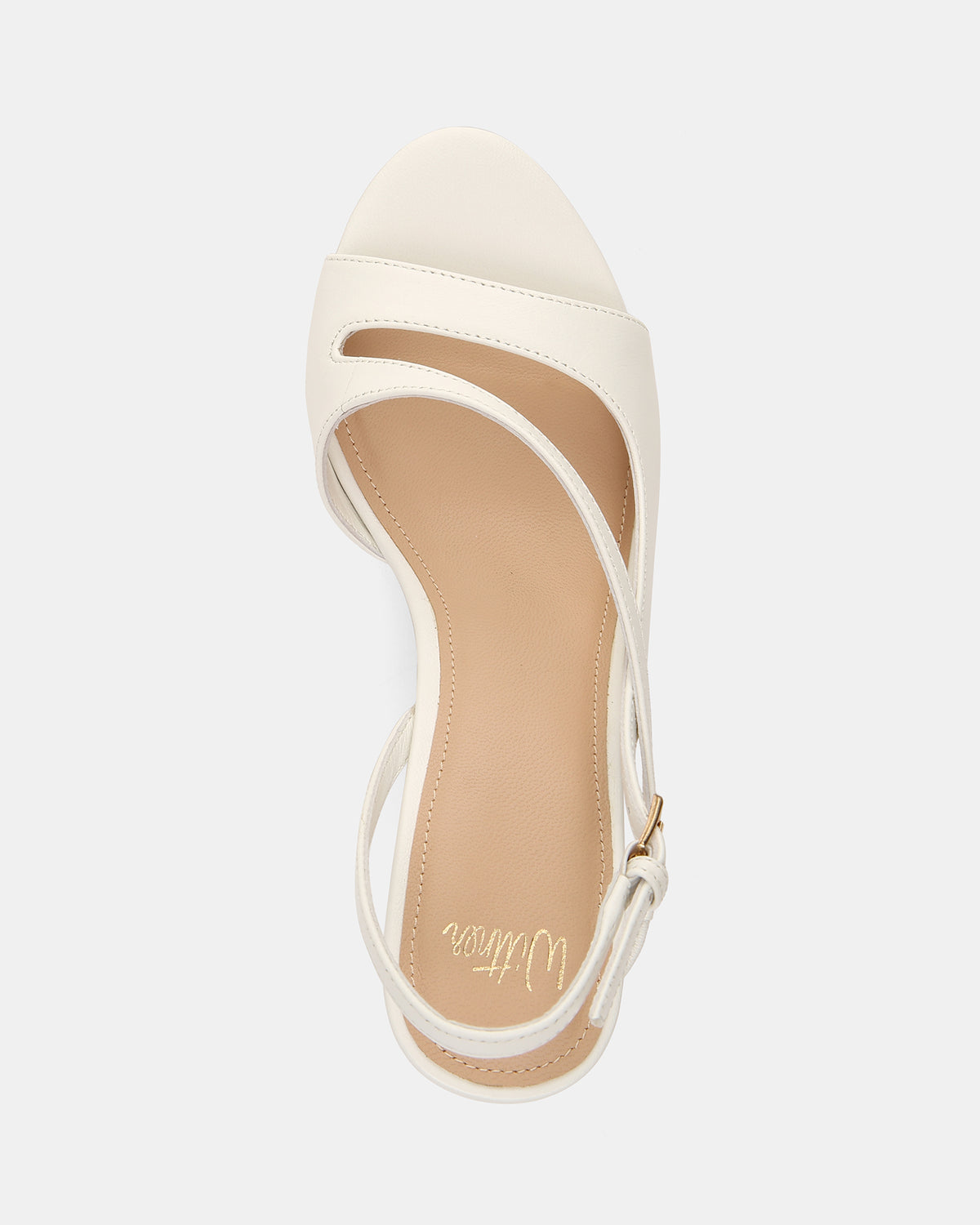 Yen White Leather High Heels