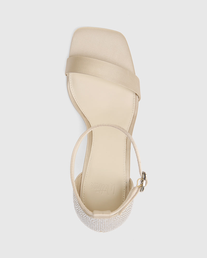 Yessica Champagne Recycled Satin Stiletto Heel